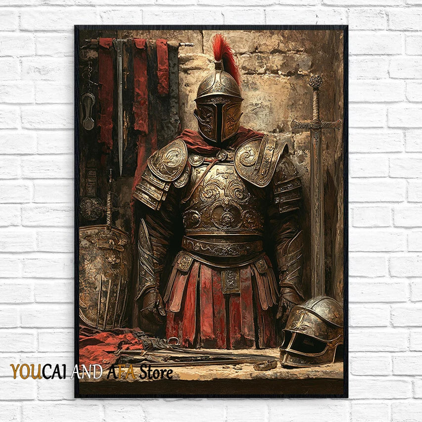 King Arthur and Excalibur Sword in The Stone Sikh Kirpan Sword Excalibur Hilt Poster Canvas Painting Wall Pictures Home Decor