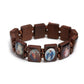 U6XE Wooden Rosary Jesus Bracelet Elastic Coloured Beads Catholic Bangle Religious Saint Holy Gods Devotion Bracelet