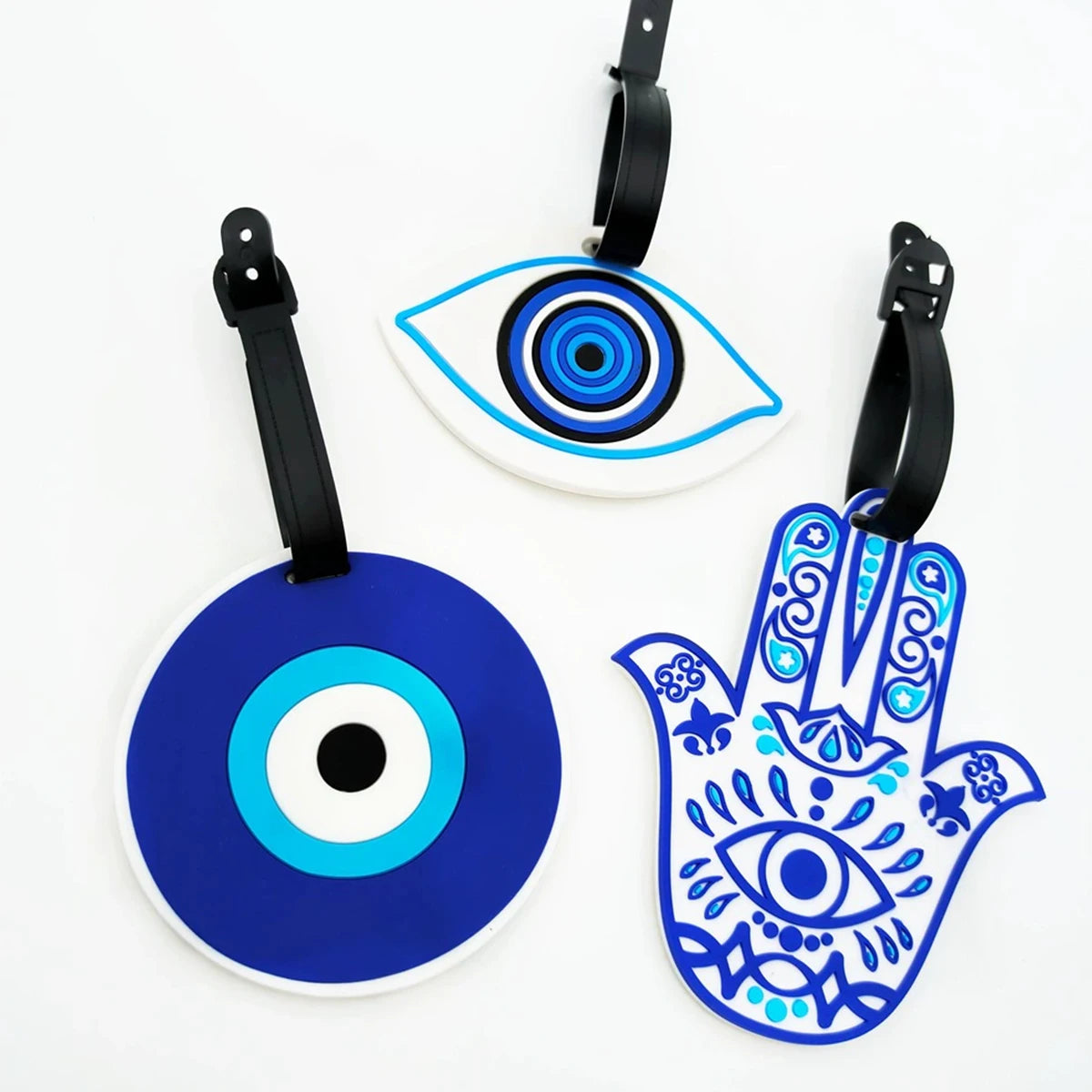 Fatima creative hand eye pattern luggage tag, airport check-in luggage tag, travel accessory to avoid loss.-zmt