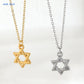 Simple Hollow Star of David Hexagram Choker Necklace for Men Women Gold Color Stainless Steel Chain Necklaces Jewish Jewelry