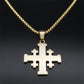 Christian Jerusalem Cross Pendant Necklace for Men Women Stainless Steel Bible Verse Lord's Prayer Chain Jewelry collar N3239S02
