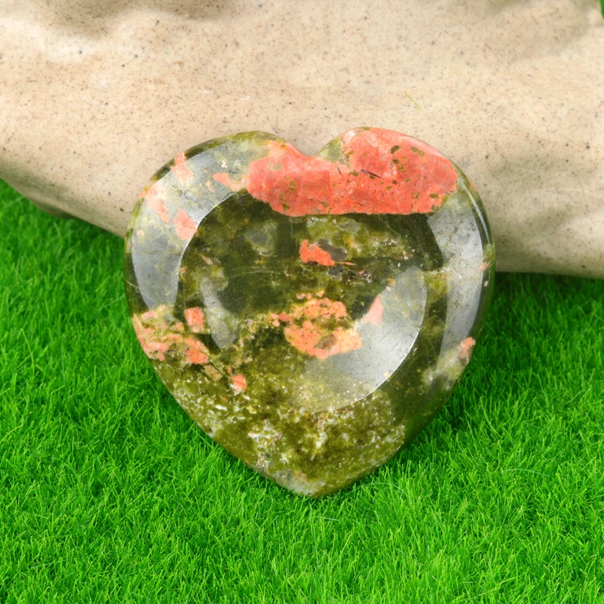 40mm Heart Crystal Worry Stone Palm Energy Therapy Reiki Healing Massage Quartz Meditation Pocket Gemstone Spiritual Thumb Flake