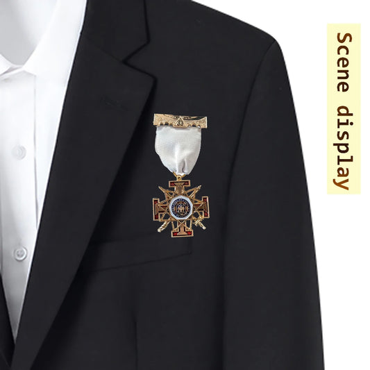 Masonic Ribbon Medal Lapel Pins Badge Mason Freemason Badge  Anniversary Present Brooch Accessories Souvenier