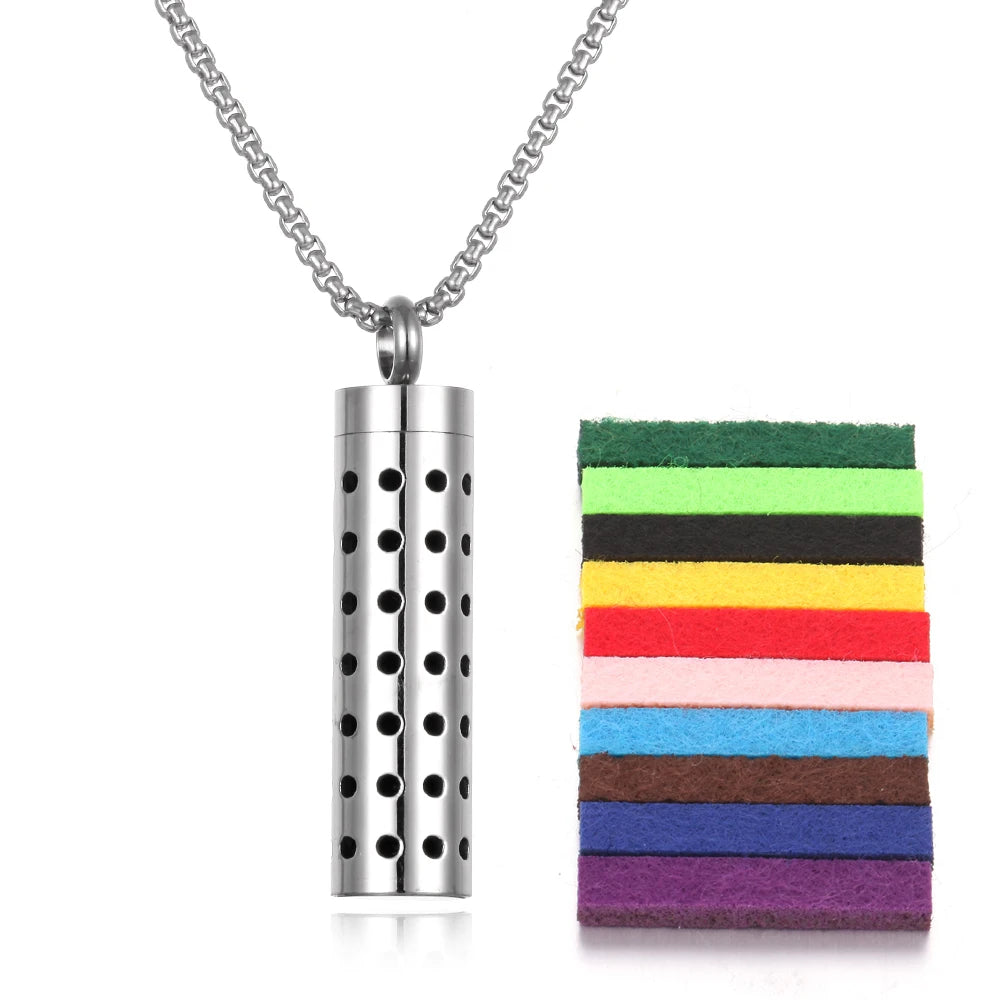 Stainless Steel Aromatherapy Necklace Diffuser Pendant Aroma Diffuser Locket Perfume Essential Oil Diffuser Pendant Necklace