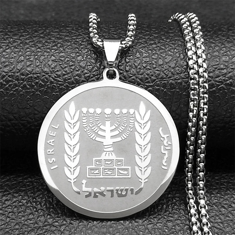 Jewish Bible Stainless Steel Hexagram Chain Necklace Women/Men 72 Names Of The God Moses Necklaces Mezuzah Jewelry collier N227