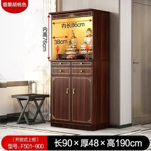 X A  Chinese Style with Door Altar Buddha Shrine Household Altar Cabinet God of Wealth Clothes Closet Shrine