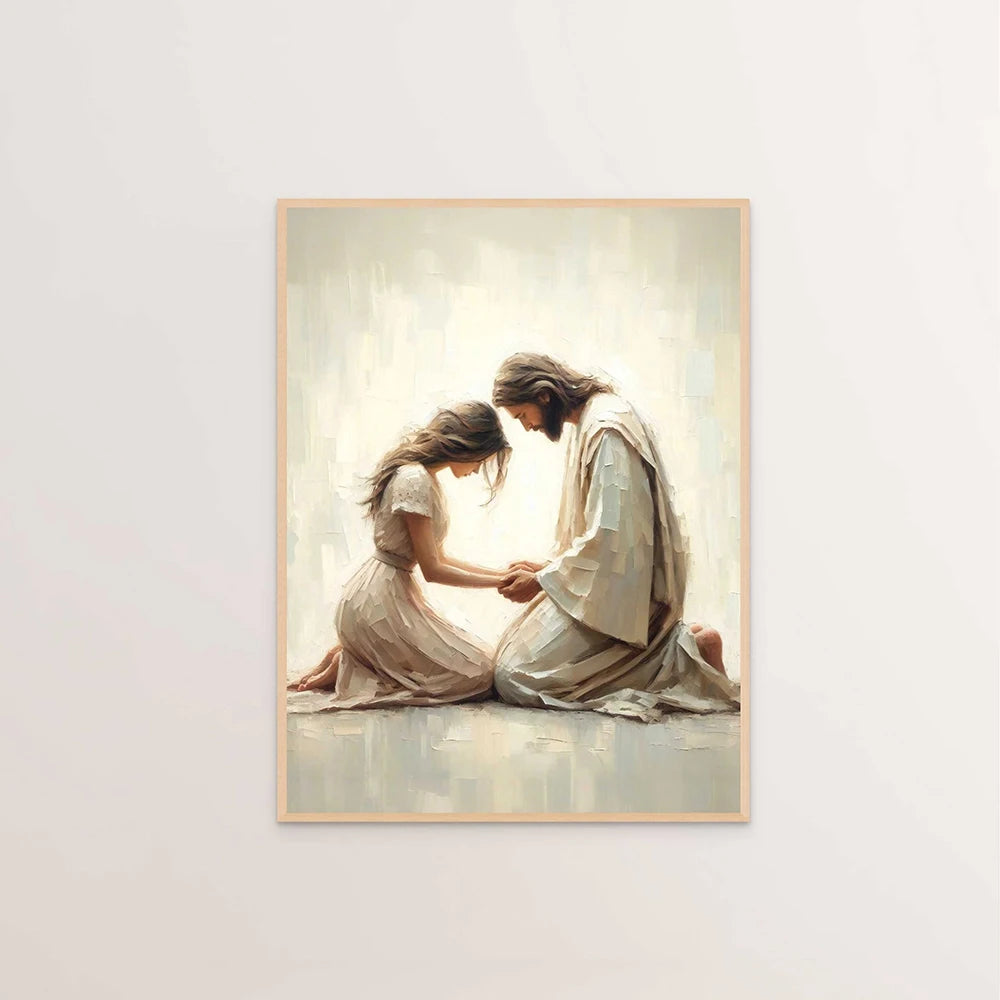 Jesus Christ Canvas Postres Christian Jesus Portrait Wall Art Print Poster I Will Walk with Christ LDS Bible Verse Gift Poster