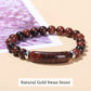 JD Natural Stone Tiger Eye Amethyst Rectangle Bar Charm Bracelet Women Men Healing Stone Powder Crystal Rough Chakra Jewelry