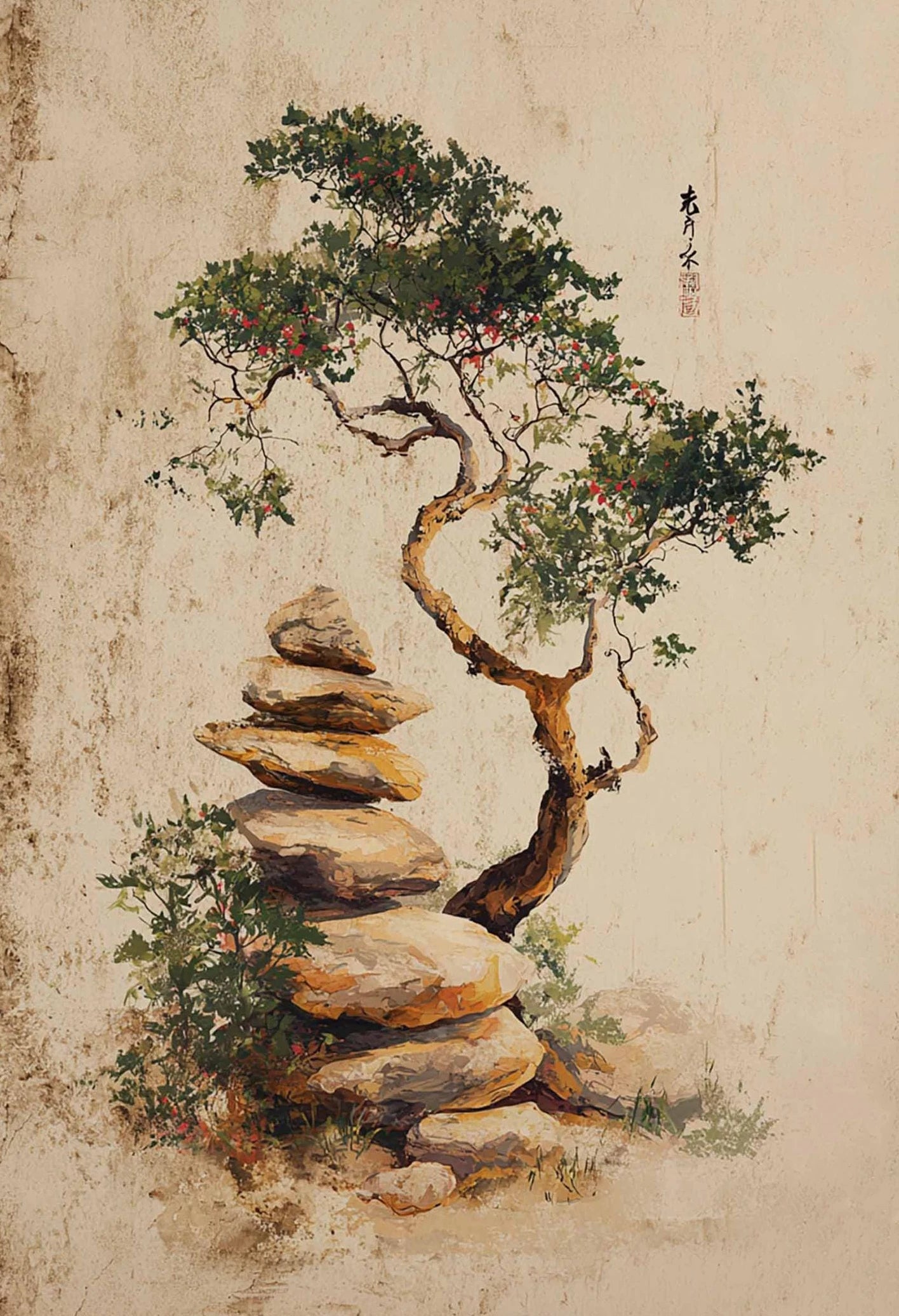 Modern Minimalist Chinese Style Zen Fishing Natural Scenery Poster Canvas Paintings Wall Art Pictures Office Home Decor