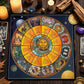 Floral And Sun Tarot Card Tablecloth Altar Cloth Flower Life Spread Tarot Reading Cloth Spiritual Oracle Card Pad