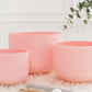 Pink 432 hz Crystal Singing Bowl Set of 7 pcs Quartz Sound Chakra Bowl Yoga Meditation Healing  with Carry Case