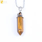 CSJA Hexagonal Bullet Crystal Necklaces Natural Gem Stone Quartz Necklace Pendant Chakra Amethysts Pink Quartz Lapis Lazuli G957