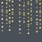 3M Gold Silver Star Moon Lantern Garland Ramadan Eid Mubarak Hanging Streamer Home Decoration Muslim Islamic Party 2025