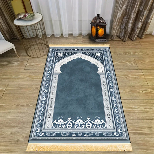 VIKAMAIslamic prayer mat for home worship, Muslim prayer rug suitable for foyer, living room, and travel, portable prayer mat