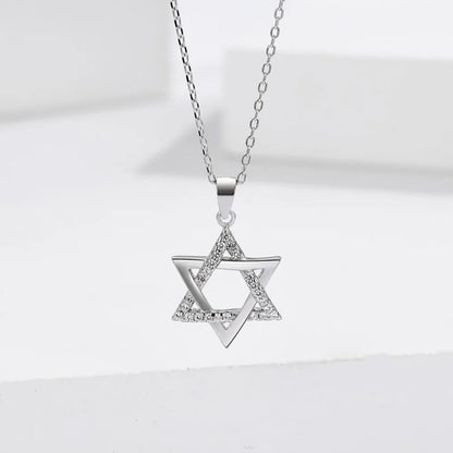 Monkton 925 Sterling Star of David Necklaces for Women Luxury Hollow Hexagonal Star Pendant Birthday Gift Talisman Fine Jewelry