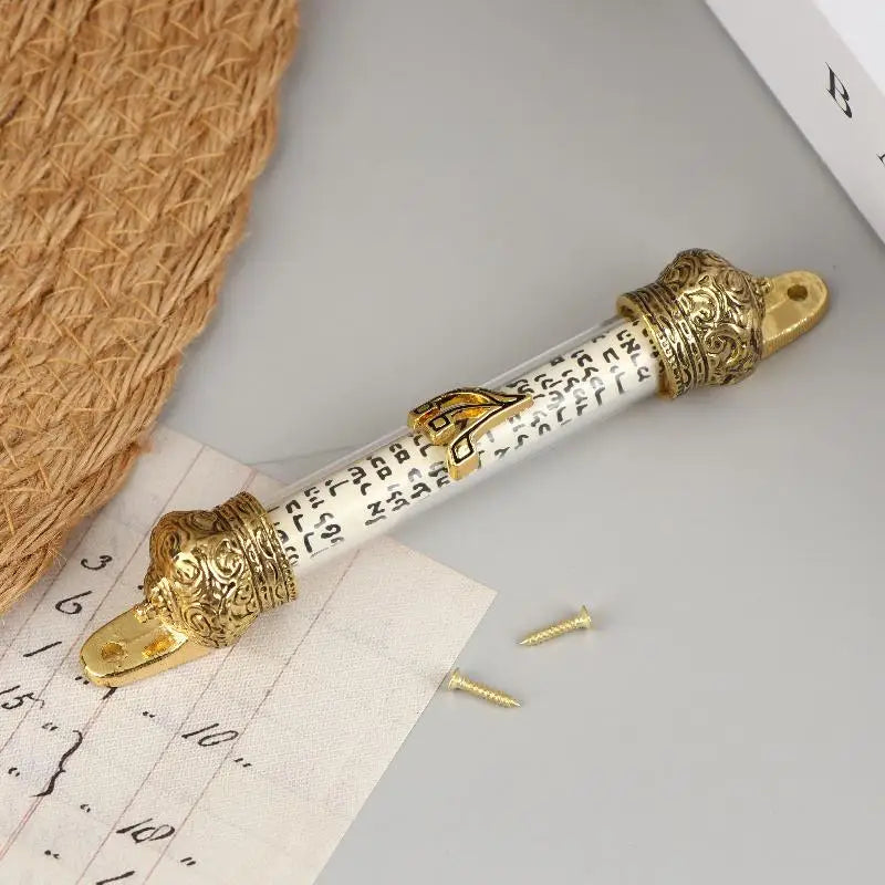 Metal Mezuzah with Scroll - Religious Door Decoration, Blessing Plaque, Retro Case for House & Gift