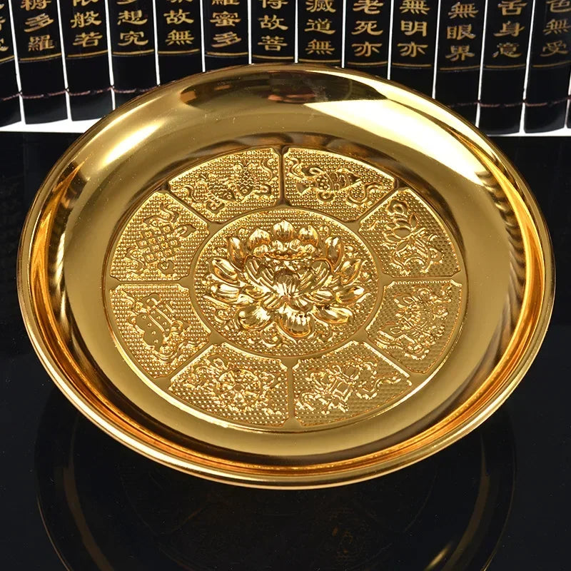 Fruitplate Offering Alloy fruit plate offering Buddha Lotus fruit plate Guanyin tribute Buddhist article
