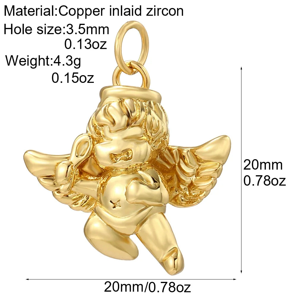 Goth Cross Chrams for Jewelry Making Supplies Golden Angel Charm Stainless Steel Long Chain Dijes Diy Necklace Earring Bracelet