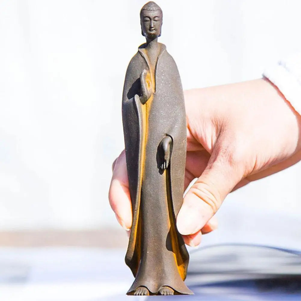 Mini Buddhist Monks Figurines Garden Buddha Zen Statue Tibetan Buddha Figurines Garden Ornament Meditating Buddha Sculpture