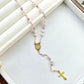 Y Shape Beads Chain Gold Color Stainless Steel Virgin Mary Cross Rosary Pendant Long Necklace Women Girls Jewelry Spiriti Pray