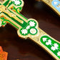 HTISOK Orthodox Blessing Handheld Church Cross Gold Plated Colorful Enamel Jesus icon Cross INRI Crucifix Single Face Jesus