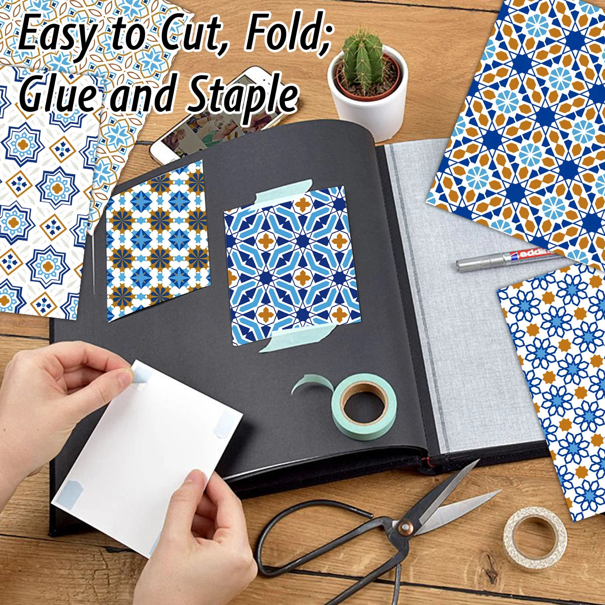 24Pcs/Pack Eid Mubarak Scrapbooking Paper Set,Arabic Background Islamic Eid Pattern Ramadan Paper,Decorative Paper DIY  Crafts