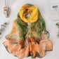 Summer Women Birch Forest Landscape Thin Soft Beach Silky Georgette Scarf Shawls 160cm Long Wraps Beach Sunscreen Hijab