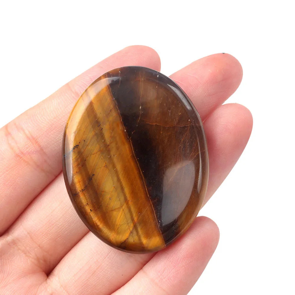1pc 45x35mm Oval Worrystone Natural Crystal Amethysts Agate Massage Thumbtack Stone Forgetting Stone Jewelry Accessories Gifts