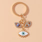 Retro Alloy Turkish Lucky  Evil Eyes Keychain Hamsa Hand Key Ring Pendant for Women Girls Handbag Decor DIY Jewelry Gifts