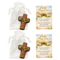 Portable Wooden Prayer Cross Pocket Card with Bag for Easter Christmas Token, Small Pocket Prayer Cross with Card Church Favors