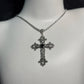 Y2K Punk Crystal Big Cross Pendant Necklaces for Women Men Gothic Irregular Cross Clavicle Chain Necklaces Aesthetic Jewelry