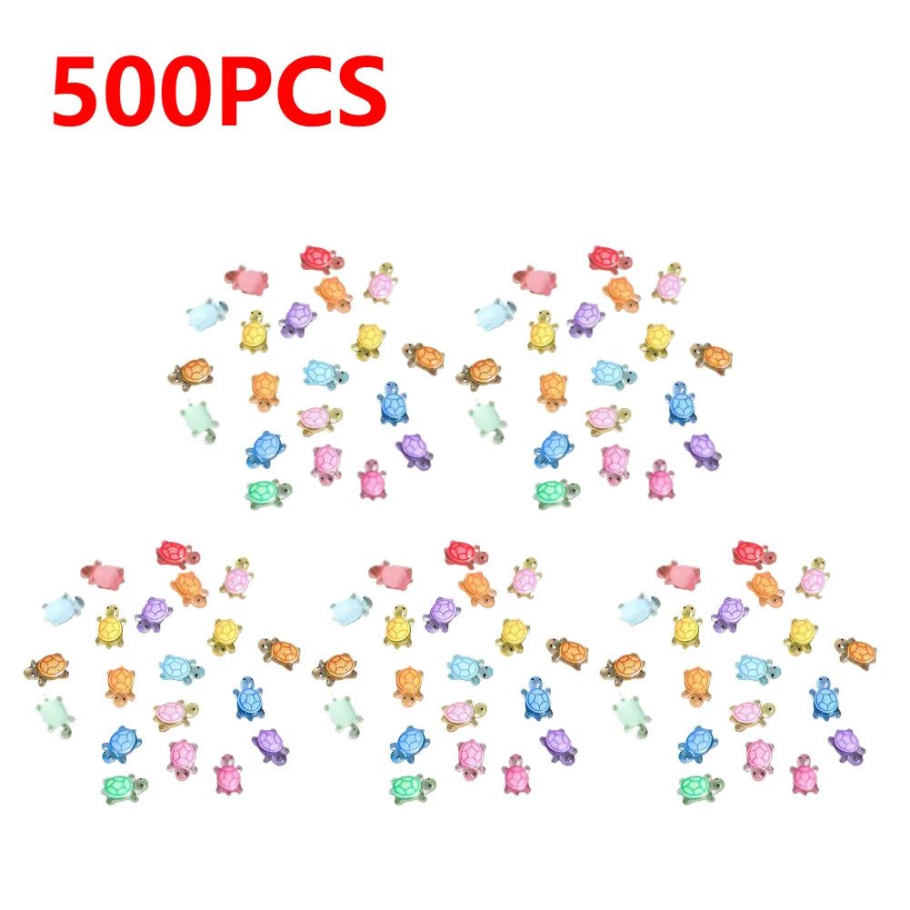 1000-100pcs Mini Resin Turtles Night Glow Turtle Figurines Multi-Function Glow in The Night Turtle Miniatures for Micro Landsca