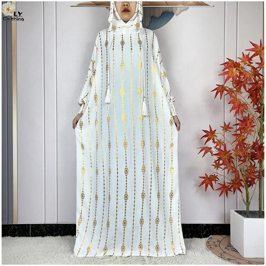 New Long Sleeves Two-Hat Abaya Loose Muslim Ramadan For Women Prayer Clothes Dubai Turkey Islam Dress African Kaftan Women Dress