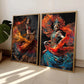Indian Woman Folk Dance Poster Ethnic Girls Canvas Painting Print Wall Art Pictures for Living Room Home Decor Cuadros