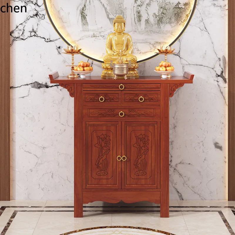CZ  Altar Incense Case Buddha Shrine Cabinet God of Wealth Guanyin Bodhisattva Worship Cabinet
