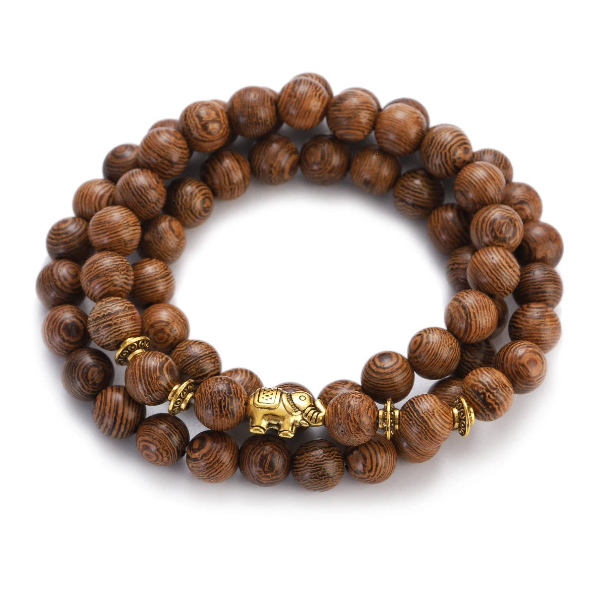 Multilayer Wood Beads Buddha Lotus OM Bracelet Tibetan Buddhist Mala Charm Rosary Bracelet Yoga Wooden For Women Men Jewelry