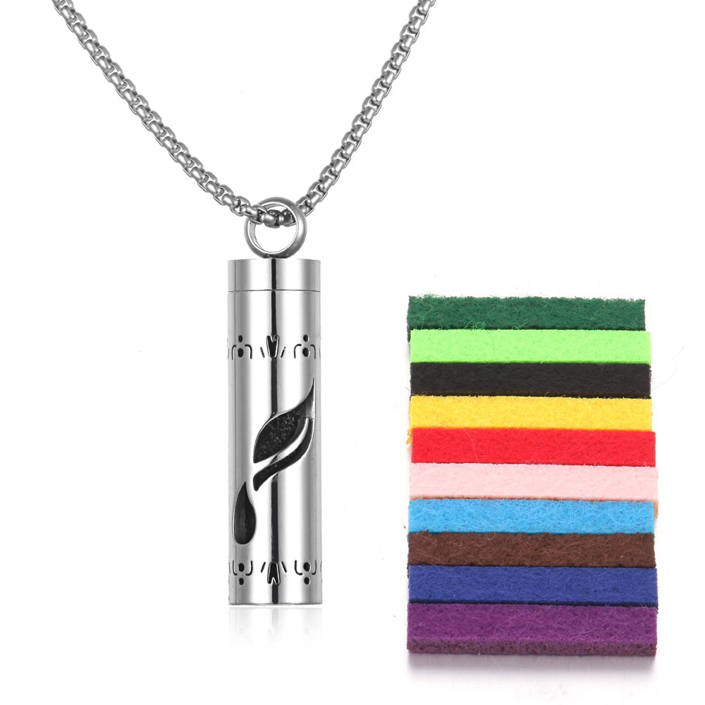 Stainless Steel Aromatherapy Necklace Diffuser Pendant Aroma Diffuser Locket Perfume Essential Oil Diffuser Pendant Necklace