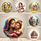 Krishna Round Backdrop Baby Baptism Backdrop Hindu God Krishna Radha Yashoda Circle Cover Indian Wedding Photography Prop
