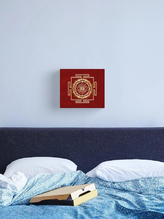 Shri Yantra Sacred Geometry Canvas Print Cosmic Energy Conductor Wall Art for Home Decor Spiritual Poster Meditation Room Boho