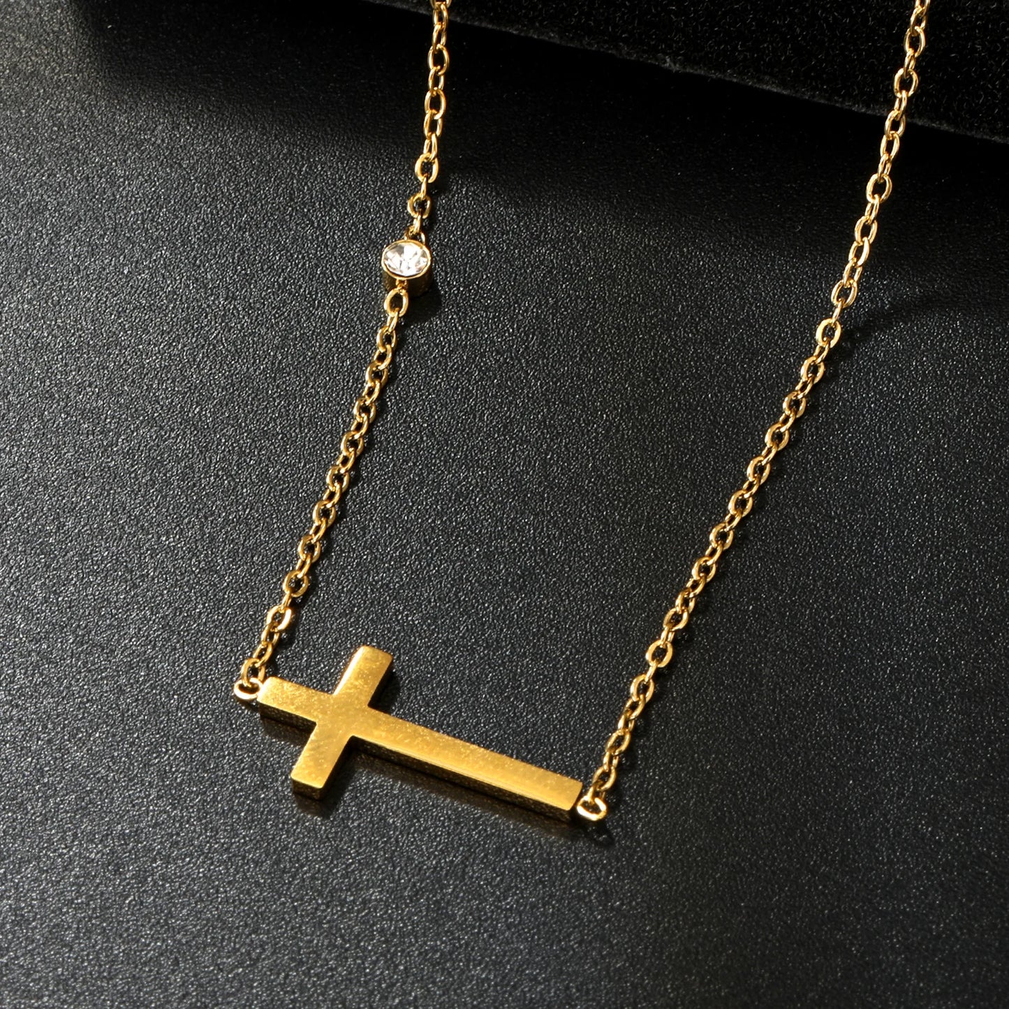 LUXUKISSKIDS Catholic Rosaries Beaded Prayer Cross Pendant Necklace Rosary Prayer Long Stainless Steel Necklaces Collier Jewelry