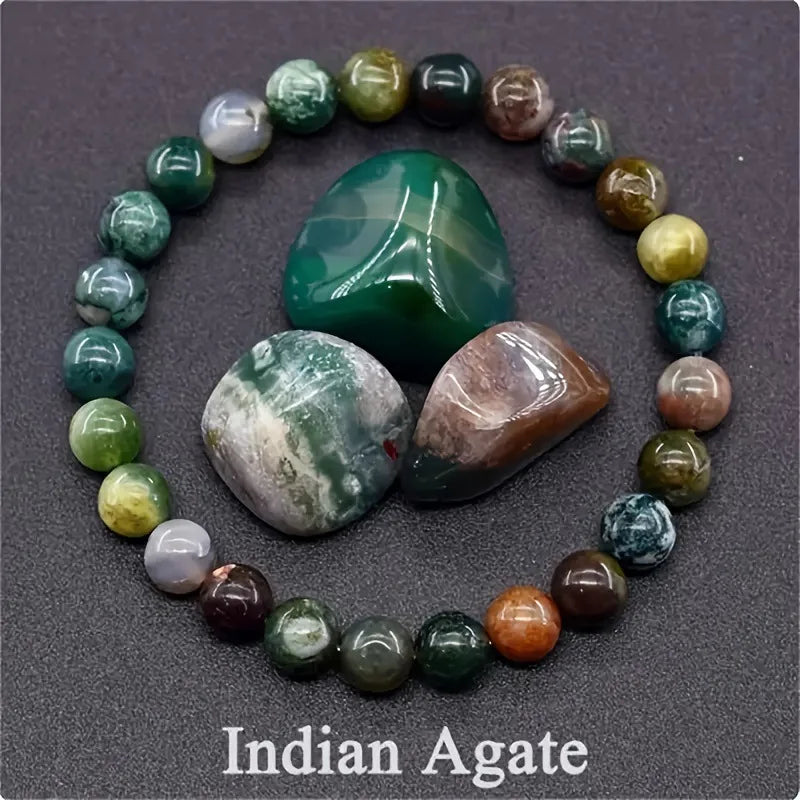 6/8mm Reiki Blue Apatite Bead Bracelet Men Women Natural Stone Blood Circulation Stimulate Enthusiasm Health Care Couple Jewelry