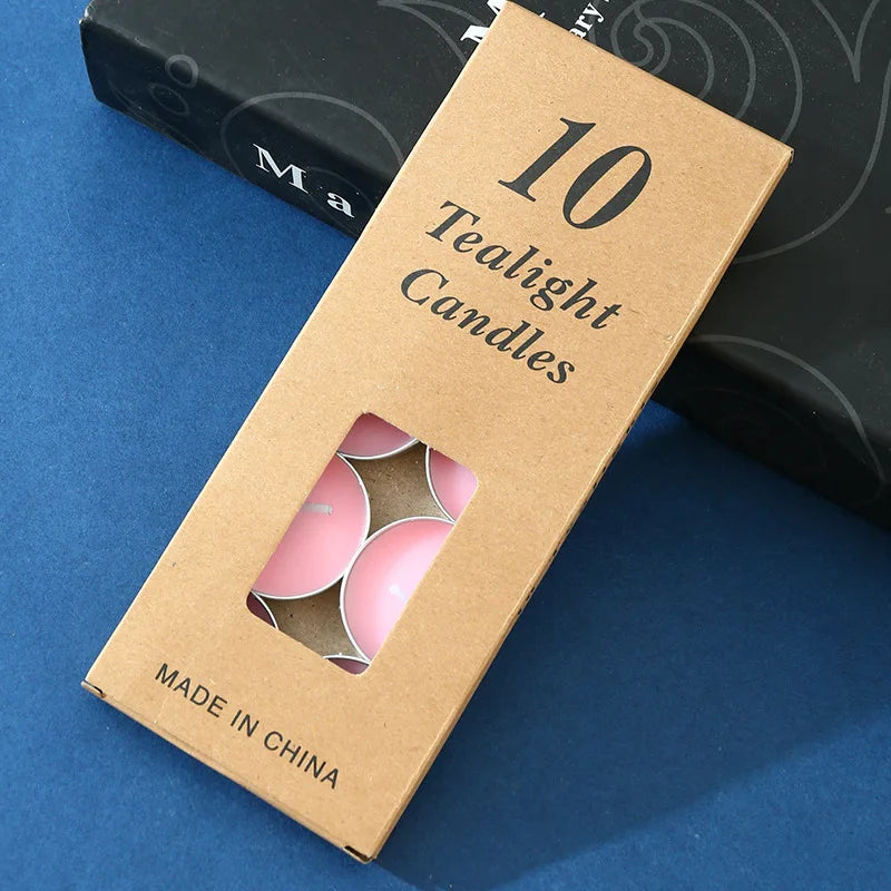 10pcs Round Aluminum Tea Candles Confession Candles Tea Making Heat Preservation Small Candles Smokeless and Odorless Candles