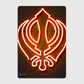 Khanda Neon Sign Religious Poster Metal Sign Club Pub Custom Bar Bedroom Indoor Decor Posters Home Wall Decor Room Decoration