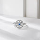 Trumium Jewish Star of David Rings for Women 925 Sterling Silver Blue Zirconia Open Finger Ring Protection Amulet Jewelry Gifts
