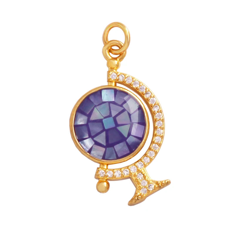 Trendy Shining Moon Star Sun Tellurion Celestial Compass Charm Pendant Gold Colour, Jewelry Necklace Bracelet Making Supply S39