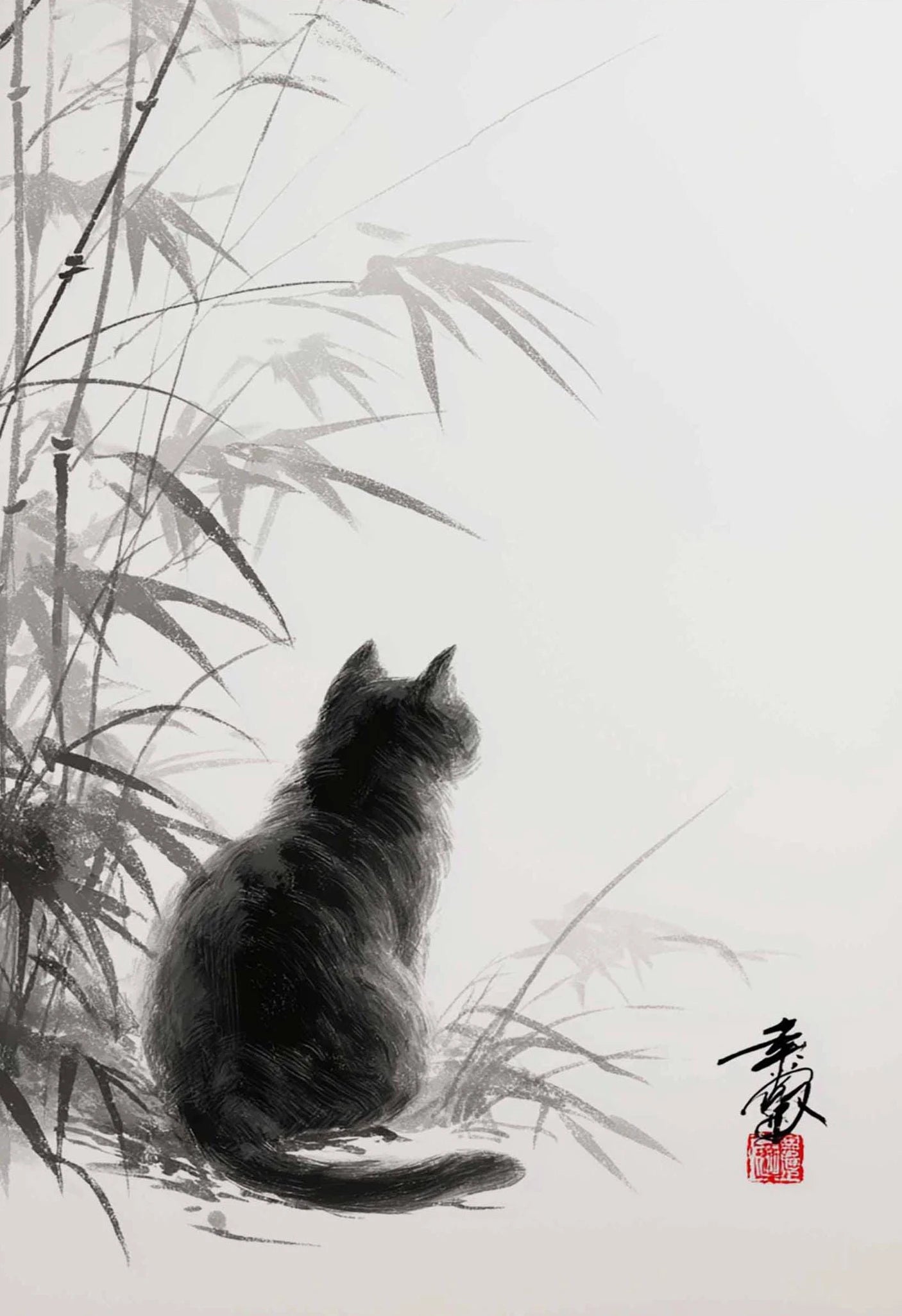 Modern Minimalist Chinese Style Zen Fishing Natural Scenery Poster Canvas Paintings Wall Art Pictures Office Home Decor