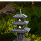 Japanese Pagoda Statue Zen Garden Lantern Resin Stone Tower Sculpture Buddha Decor for Patio Backyard Meditation Home Ornament