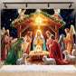 Birth of Jesus Background Party Decoration Supplies Merry Christmas Baby Shower Supplies Banner Backdrop Decor Photo Shoot Props