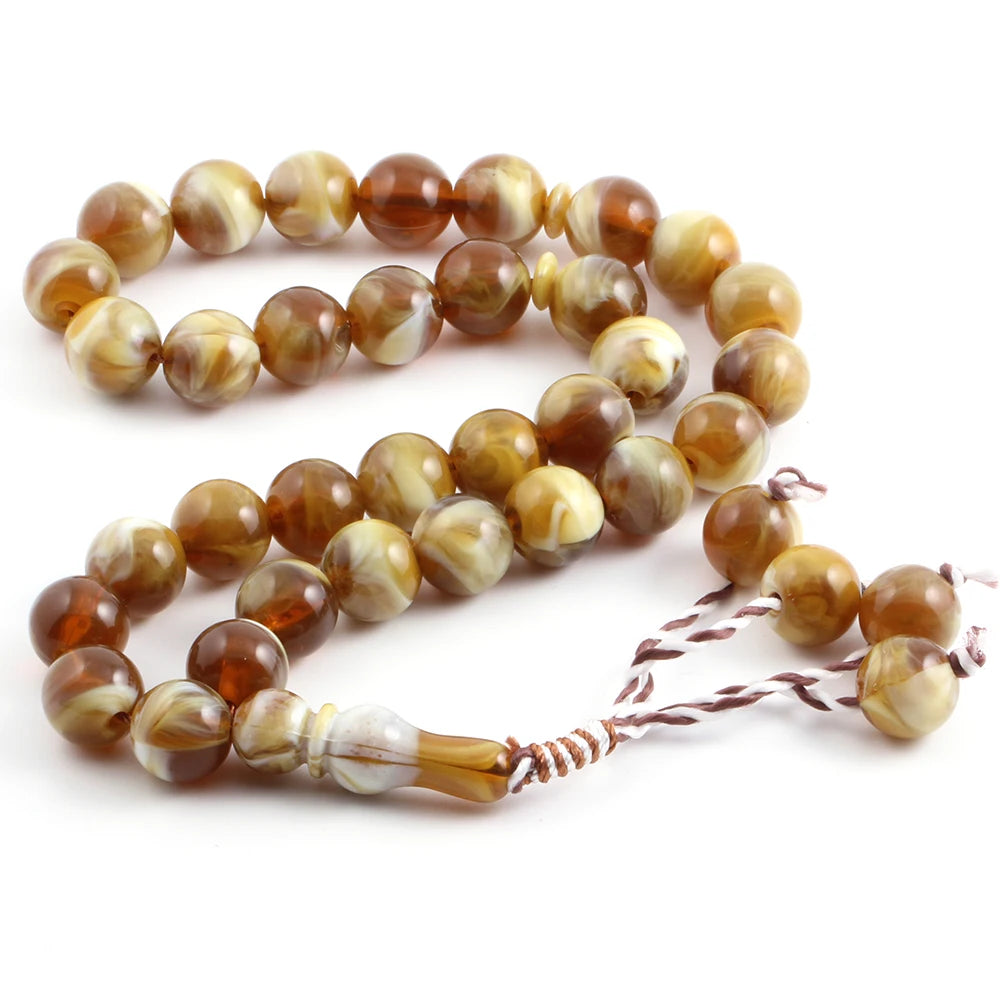 Muslim 14mm Round 33 Rosary Yoga Men's Cuffs Charm Bracelet Middle East Prayer Ramadan Meditation Bracelet for Women Jewelry