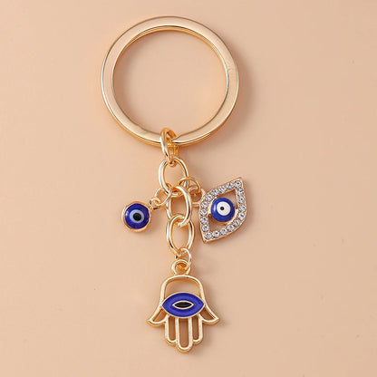 Fashion Metal Evil Eye Keychain for Car Key Women Men Handbag Pendant Keyring Accessories DIY Jewelry Gifts